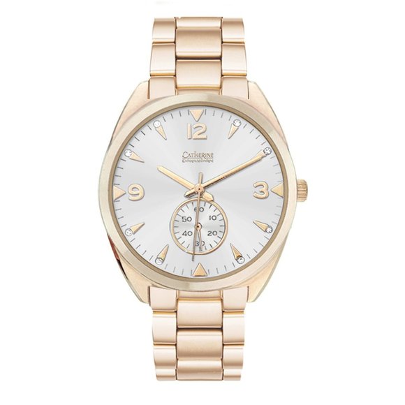 CATHERINE MALANDRINO Crystal Stainless Steel Gold Colour Bracelet Watch - Picture 1 of 2